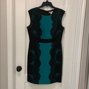 New York and Company Green and Lace Dress size 10